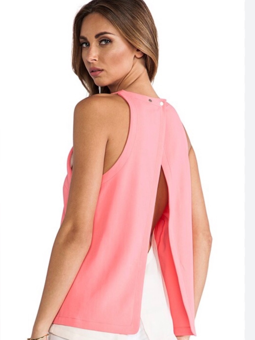 A.L.C. “Griffith” cutaway tank blouse with split back